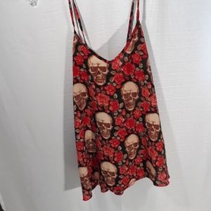 Women's skull spaghetti strap top
